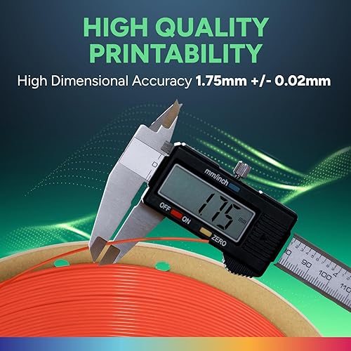 Vista 175 de OVERTURE - Filamento de TPU de alta velocidad 1/16 pulgadas, rollo flexible 95A, impresora 3D, precisión dimensional +/- 0.001 pulgada, se adapta a