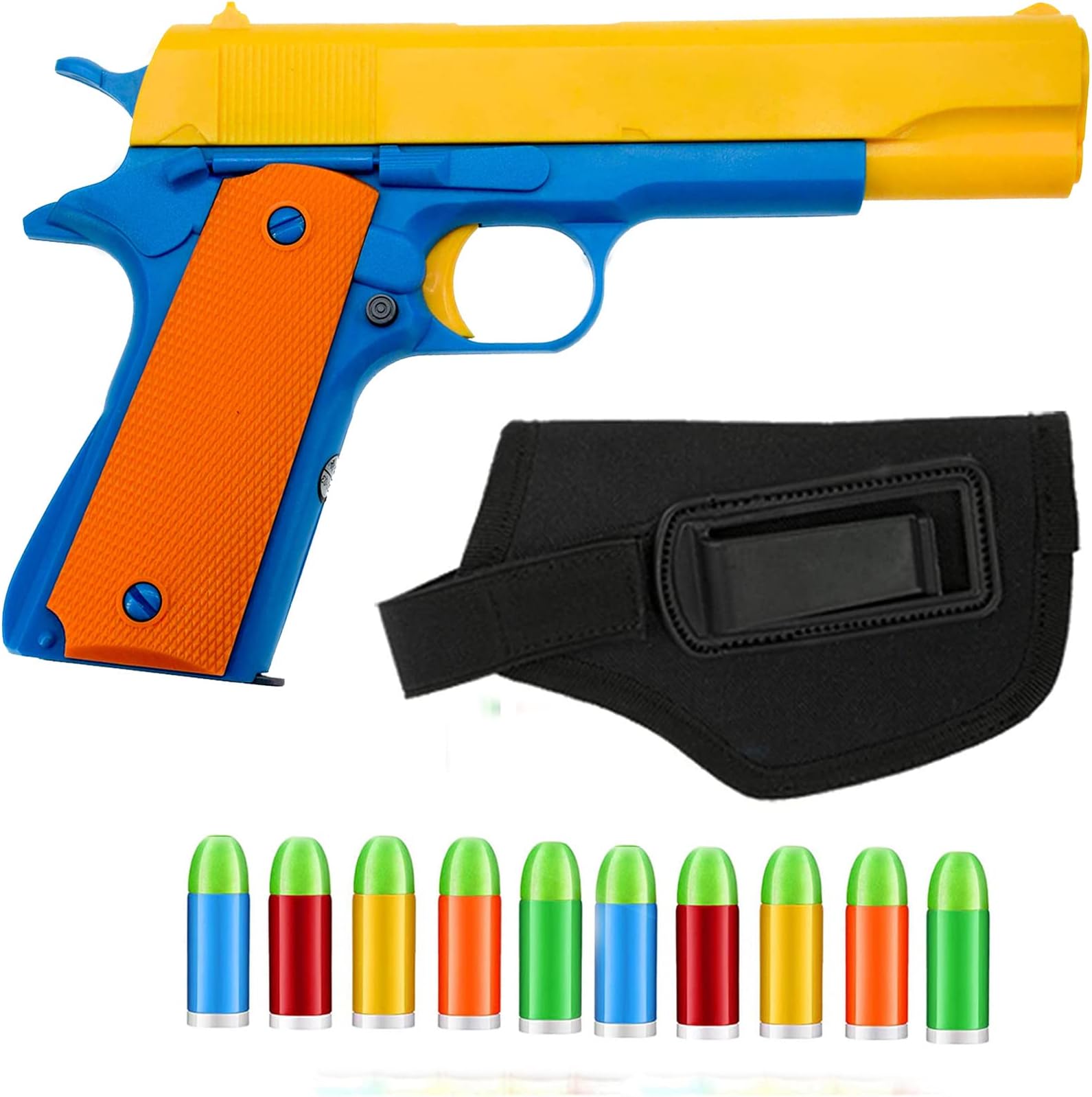 Toy Gun - 1Pcs Toy Pistols Realistic Colt 1911 Kids Toy Gun with Gun Holster and Luminous Soft Bullets Pistol