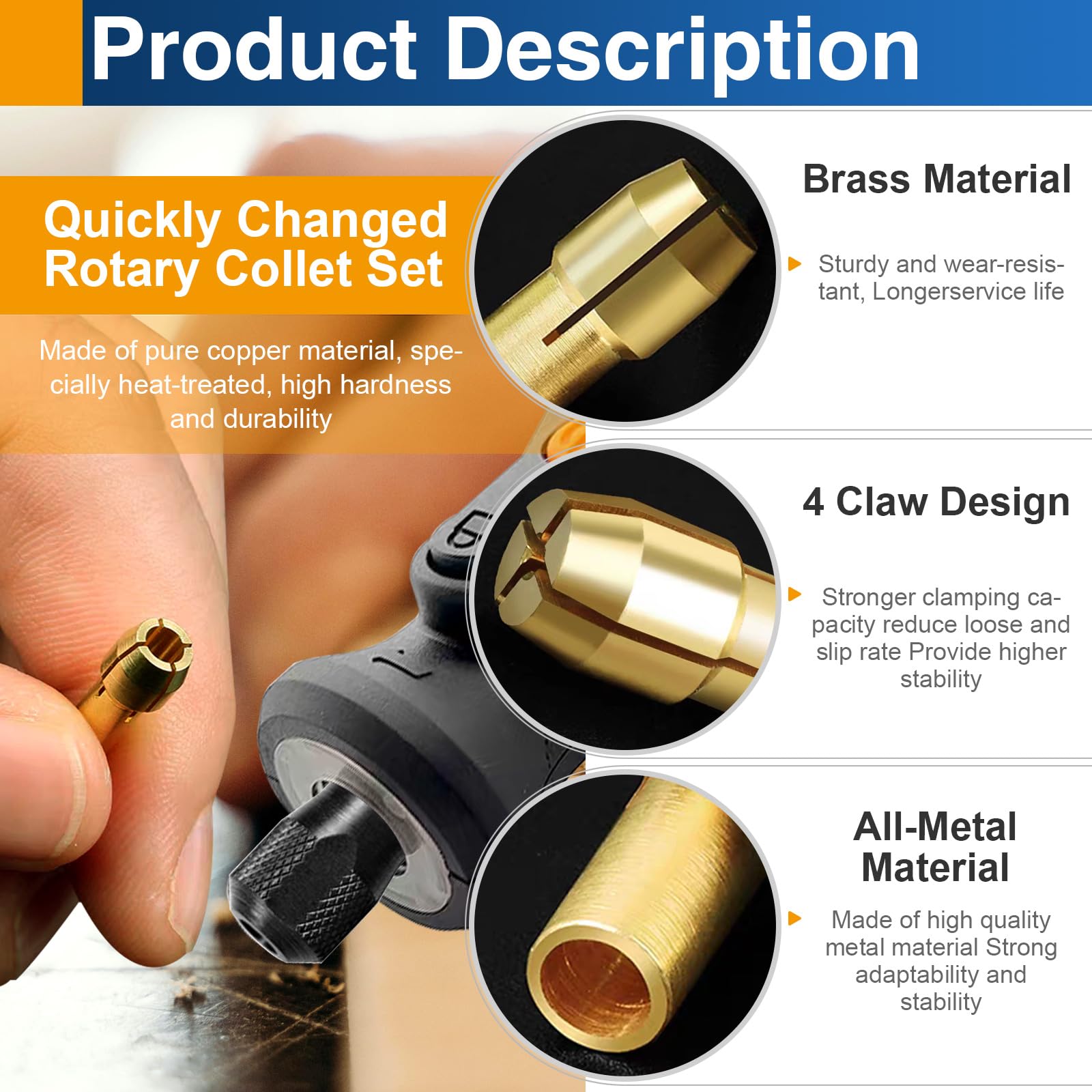 Dremel Collet Set - 2 Sets Rotary Tool Collets -4