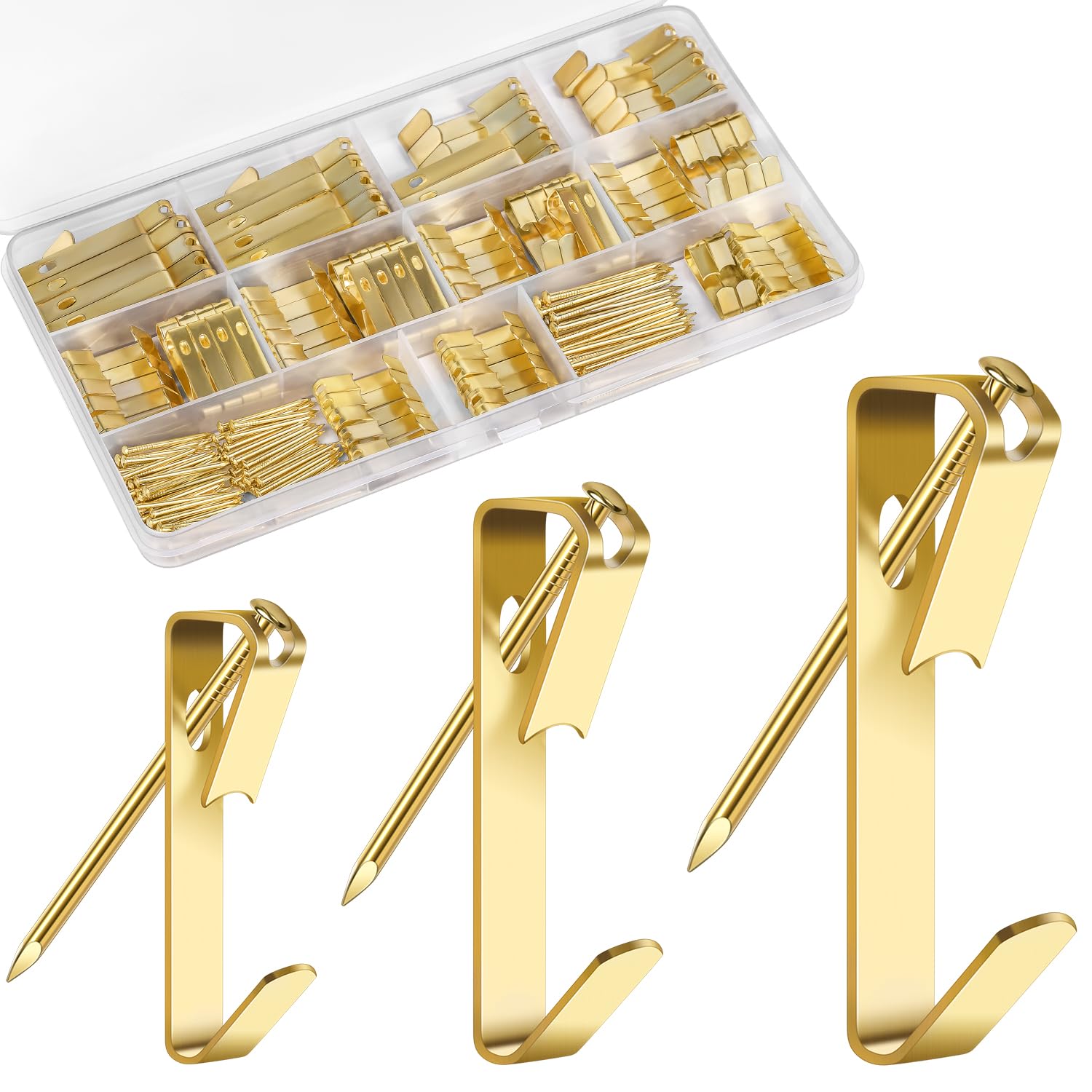 Bilderaufhänger-Set, 100 Stück Mit Nägeln - Für Trockenbau, 3 Größen (22,7 Kg, 13,6 Kg, 9,1 Kg)