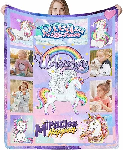 Miniatura 1 de D-Story Manta personalizada con foto para niñas, mantas personalizadas para niños pequeños y adultos, manta personalizada para bebé y adulto