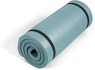 Tone Fitness Extra Thick 1-Inch Yoga Mat - High-Density Non-Slip NBR Foam Exercise Mat with Carrying Strap for Yoga, Pilates & Home Workouts