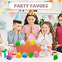 Vista 5 de 150 piezas de juguetes blandos Mochi, juguetes esponjosos Kawaii para aliviar el estrés, mini juguetes esponjosos para fiestas, premios