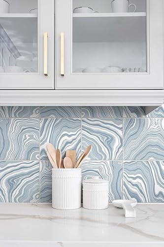 Miniatura 4 de Luxe Haven (LN30612) - Papel tapiz para despegar y pegar con azulejos de mármol sintético, 20.5 pulgadas de ancho x 18 pies de largo