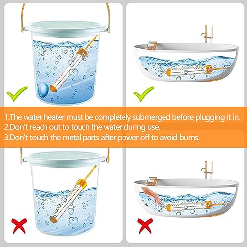 Miniatura 4 de Calentador de agua de inmersión, con cubierta de acero inoxidable 304, control inteligente de temperatura y termómetro digital LCD, calentador de
