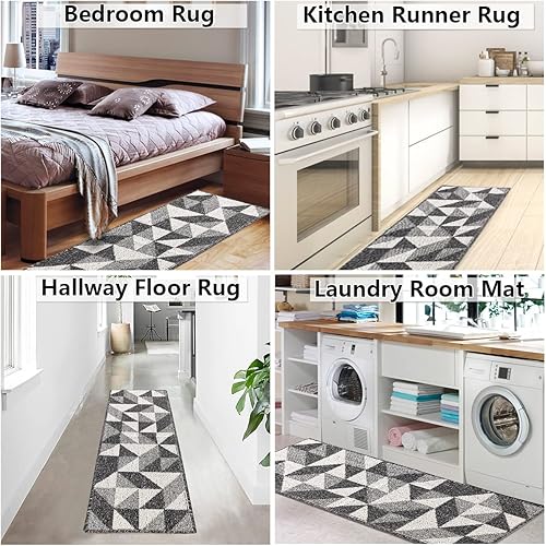 Miniatura 5 de REFETONE Tapete de pasillo, 24 x 59 pulgadas, lavable a máquina, absorbente de agua, tapete de entrada para interiores, para el garaje, cocina,