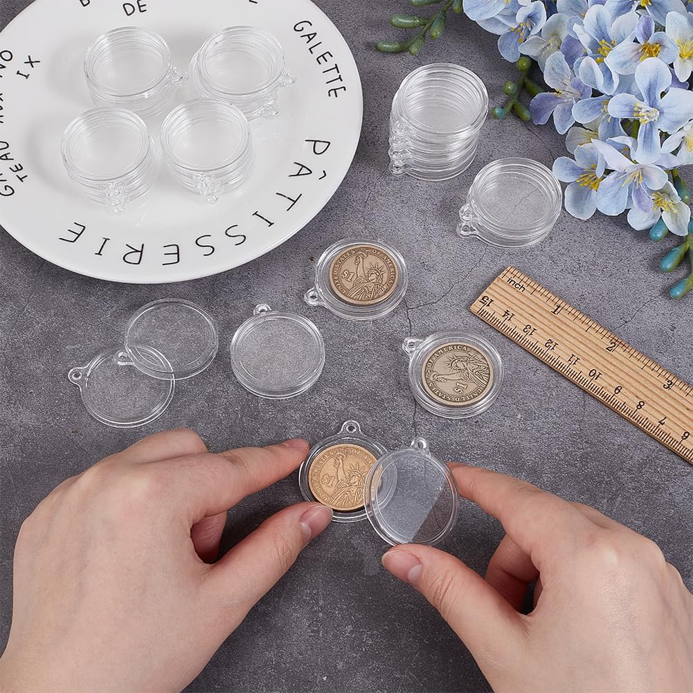 FINGERINSPIRE Clear Coin Holder Keychain Box Round Acrylic Coin Protect Pendants Coins Keychain Display Case for Collectors image 3