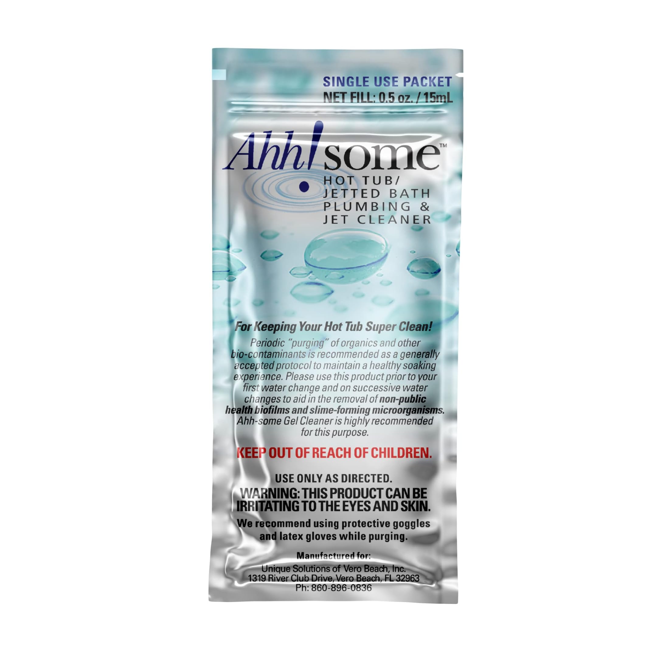 Hot Tub Serum Cleaner Sachet | Clean Pipes & Jets Gunk Build Up | Clear & Soften Water for Hot Tub, Jetted Tub, Swim Spa | Top Clarifier Up to 450 Gallons of Water (One Time Use Only)