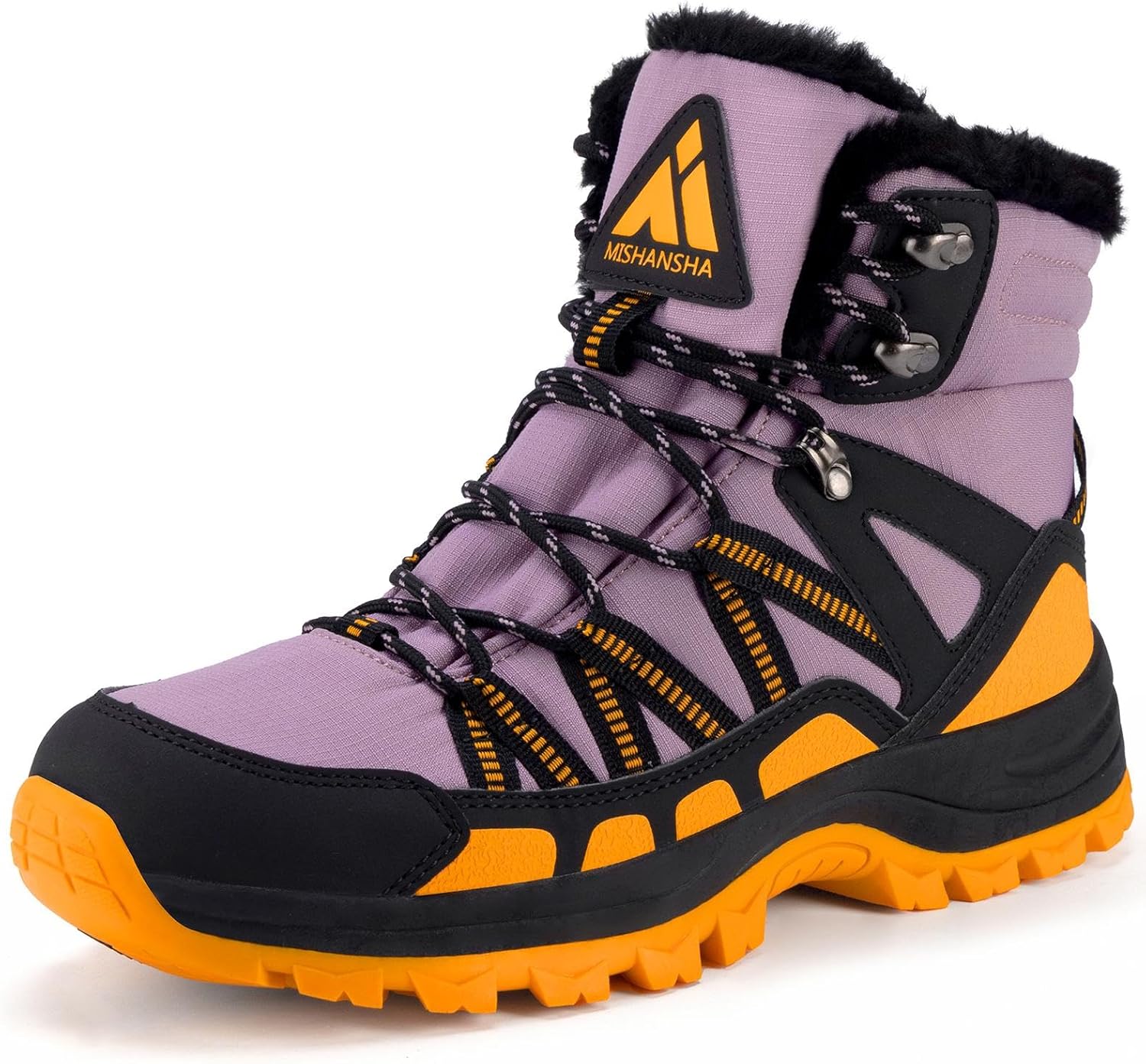 Mishansha Women's Winter Snow Boots Waterproof Warm Fur Lined Ankle Hiking Boot Non-Slip Outdoor Cold Weather Shoes