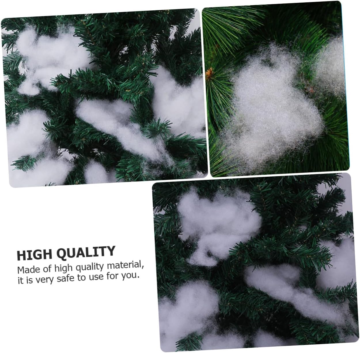 Christmas Snow Props 2pcs Artificial Fake Snow Cotton for Holiday Party Supplies Home Decorative
