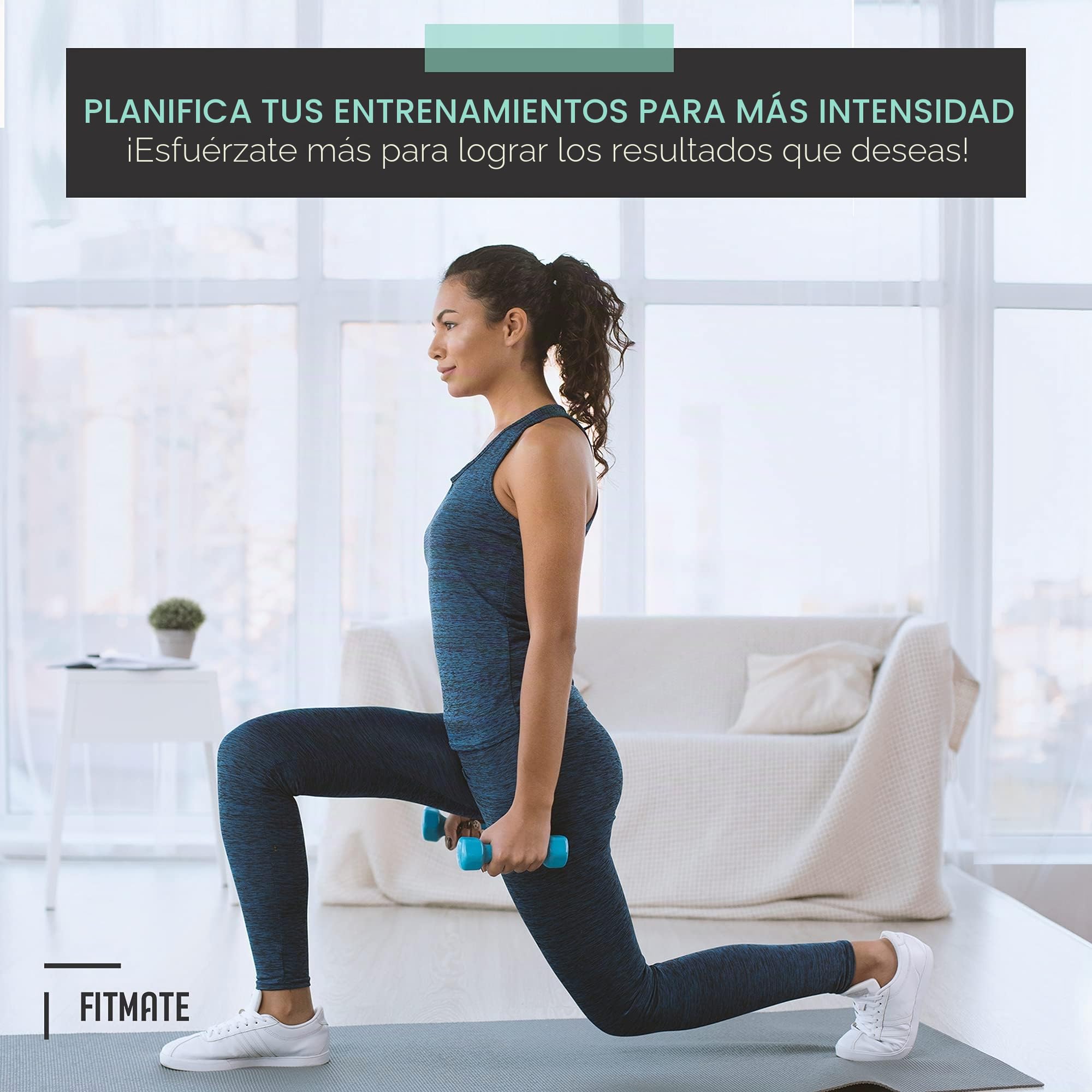 PosterMate Póster Ejercicio en Casa Pesas y Mancuernas Fitmate - Pack 8 Tablas Ejercicios Gimnasio con Pesos Libres, Kettlebell, Calistenia - Ejercicios Fitness en Casa Tabla de Rutinas (51 x 76 cm)