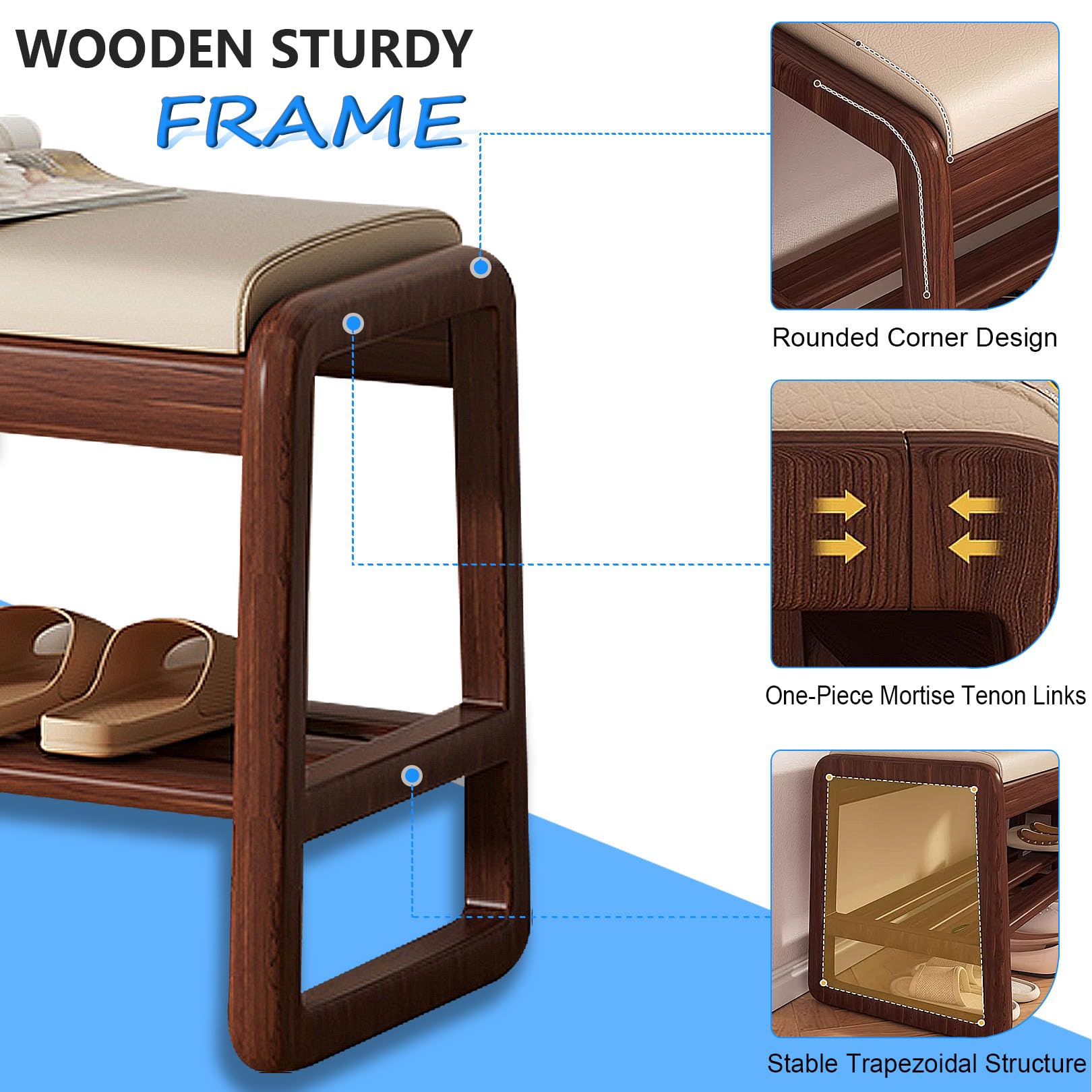 SoBuy Scarpiera Ingresso Panca Contenitore con Cuscino - Salvaspazio Slim da 60x30x47 cm - Cassapanca Porta Scarpe in Legno per Corridoio o Camera, Portata 120kg - FSR16-SCH