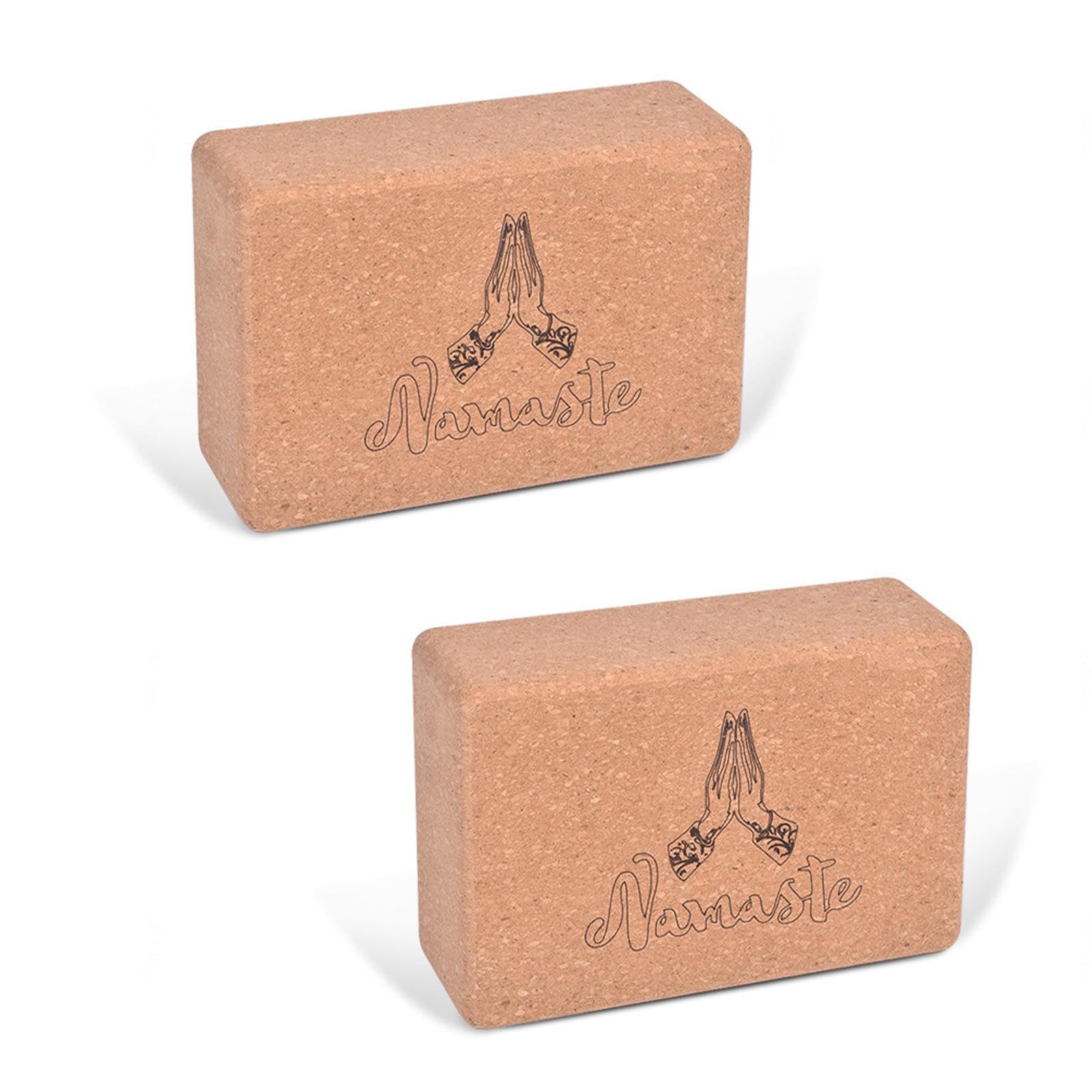 VIDECOR Yoga-Block-Kork-Set, Rutschfester Naturstein für Kraft, Flexibilität, Körperbalance, Leicht zu Greifende Oberfläche für Stabilität, Pilates, Fitnessübungen, Vertiefen von Posen,