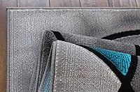 Vista 6 de Masada Rugs, Alfombra moderna y contemporánea, turquesa, gris y negro (5 pies x 7 pies)