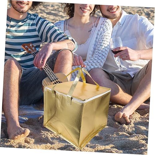 Miniatura 8 de Calentador de alimentos Bolsa de comestibles Aislamiento térmico duradero aislado para alimentos aislados Catering Plegable Compras Manija