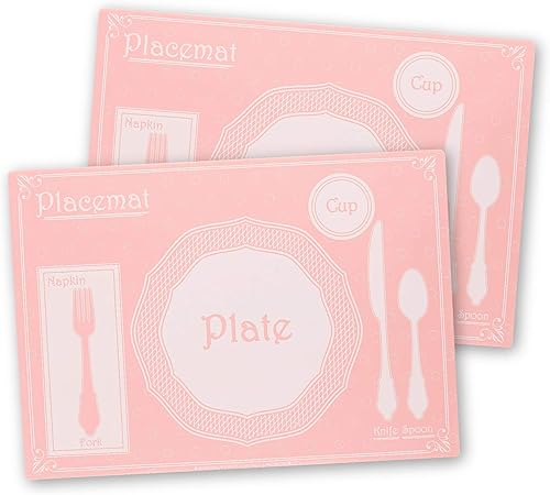 Miniatura 6 de AllSpice Manteles individuales de mesa para niños de 18 x 13 pulgadas, paquete de 2 unidades, estilo Montessori, silicona (construcción)