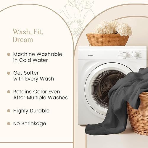 Miniatura 6 de CHATEAU HOME COLLECTION Sábanas de 800 hilos 100% algodón egipcio dividido tamaño King, juego de sábanas de 5 piezas de algodón de tejido satinado