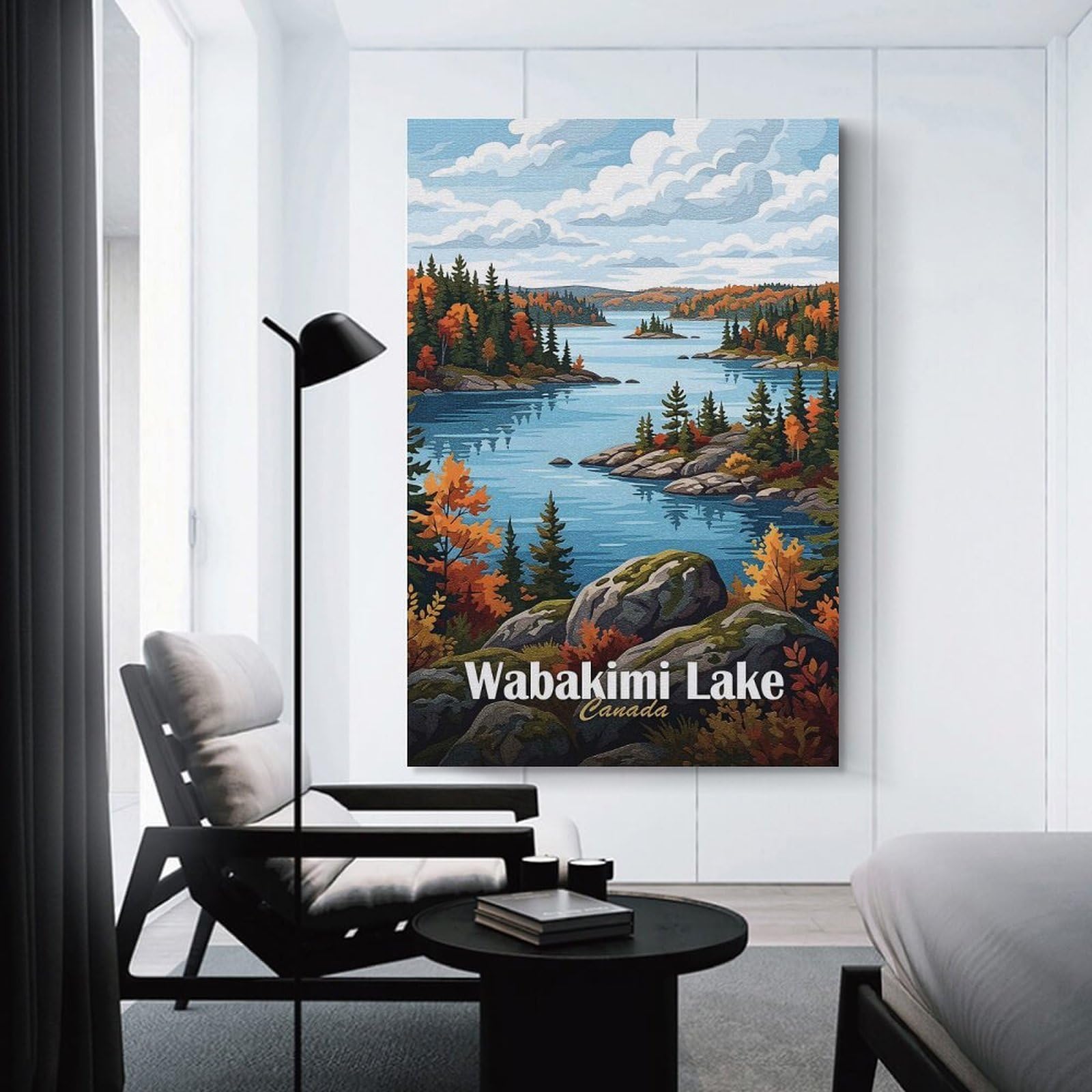 Junmoney Wabakimi Lake, Canada Landscape Home Decor Wall Art, 24x36inch(60x90cm), for Home Walls, Creative Rooms Or Shared Spaces, An Adaptable Decor Piece for Home Use