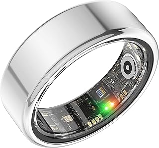 BENIO Bague intelligente Ring Gen 2, suivi des pas, du sommeil, de l'oxygène dans le sang/de la fréquence cardiaque pour homme et femme, indice d'étanchéité plus élevé 5 ATM, pas de frais d'abonnement