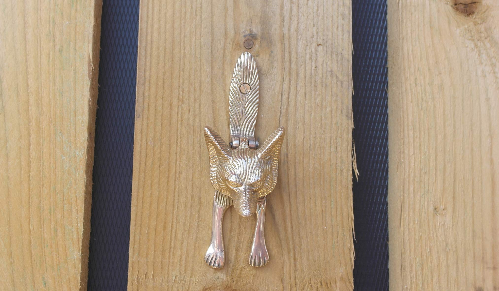Polished Brass Fox Head Door Knocker - View #10