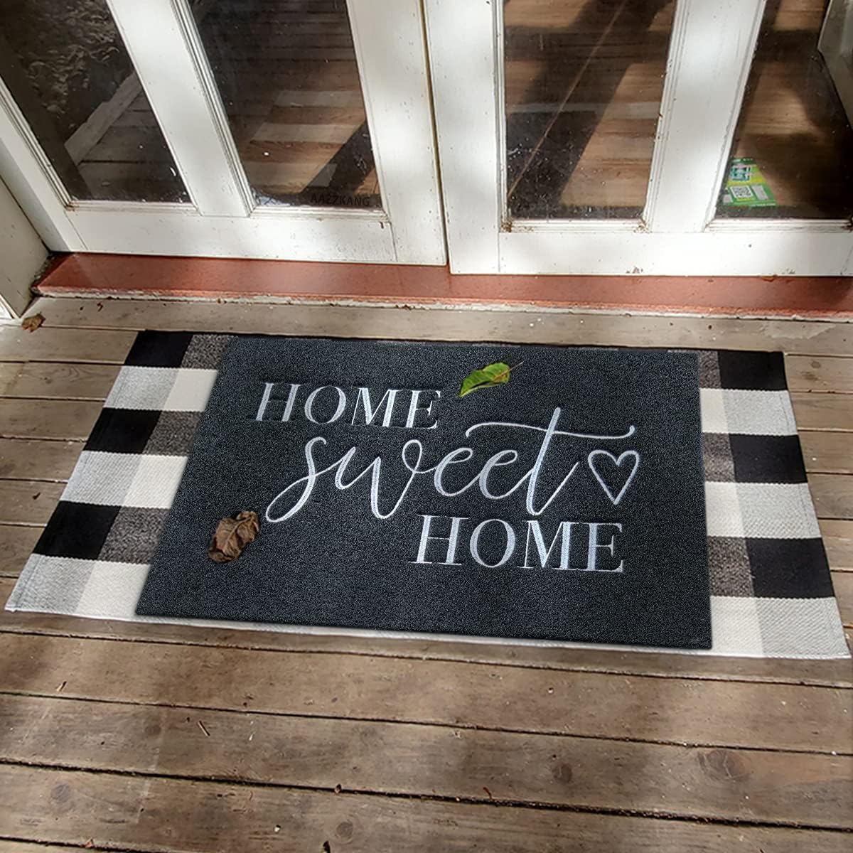AAZZKANG Large Door Mat 36"x24" Outdoor Welcome Mats Home Sweet Home with Non Slip Rubber Backing Easy to Clean Outside Inside Entry Doormat