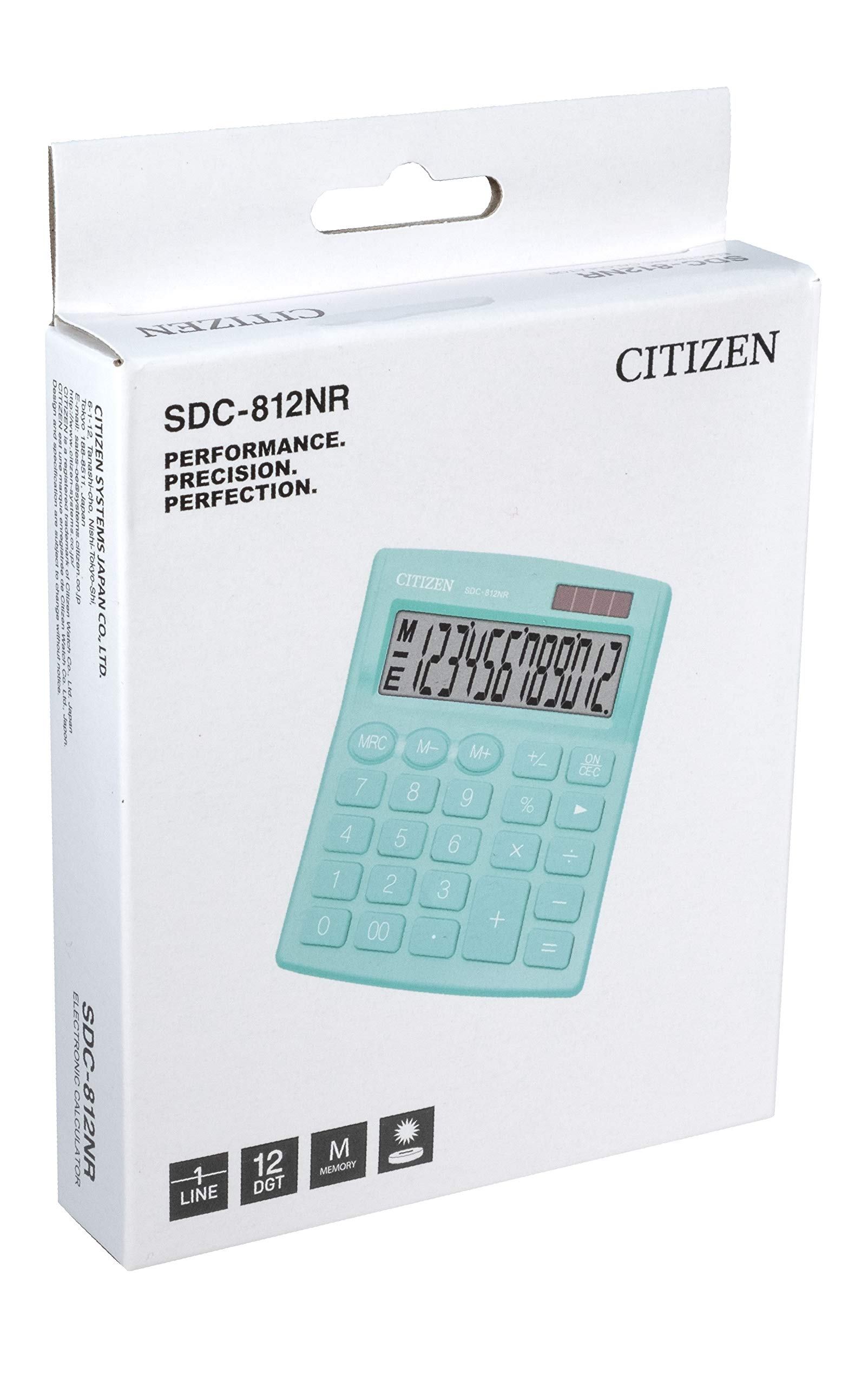 Citizen Z200542 Kalkulator biurkowy Sdc-812Nr, Niebieski