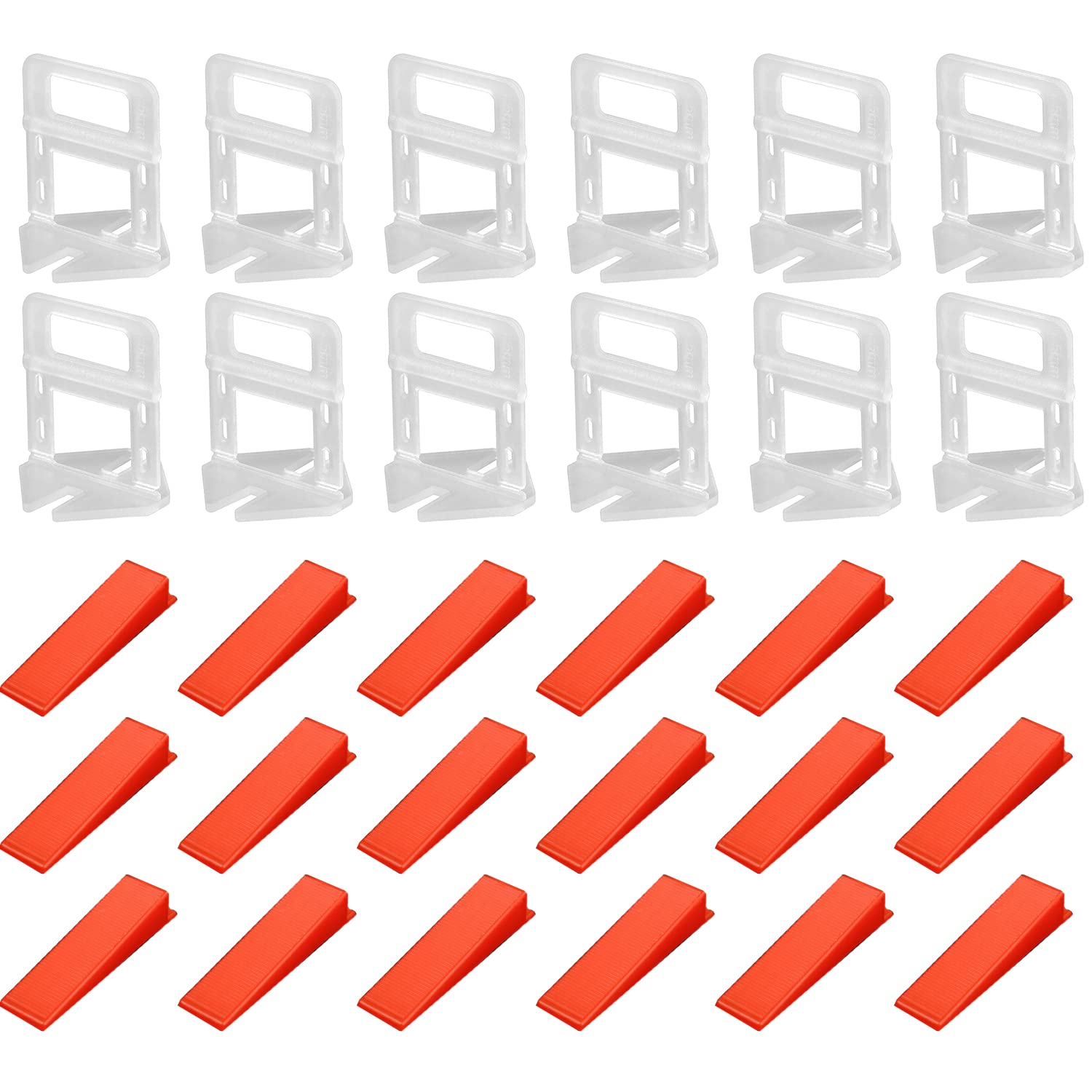 100 clips para sistema de nivelación de azulejos (3 mm) + 100 unidades de sistema de nivelación de azulejos de cuñas de nivelación de baldosas.
