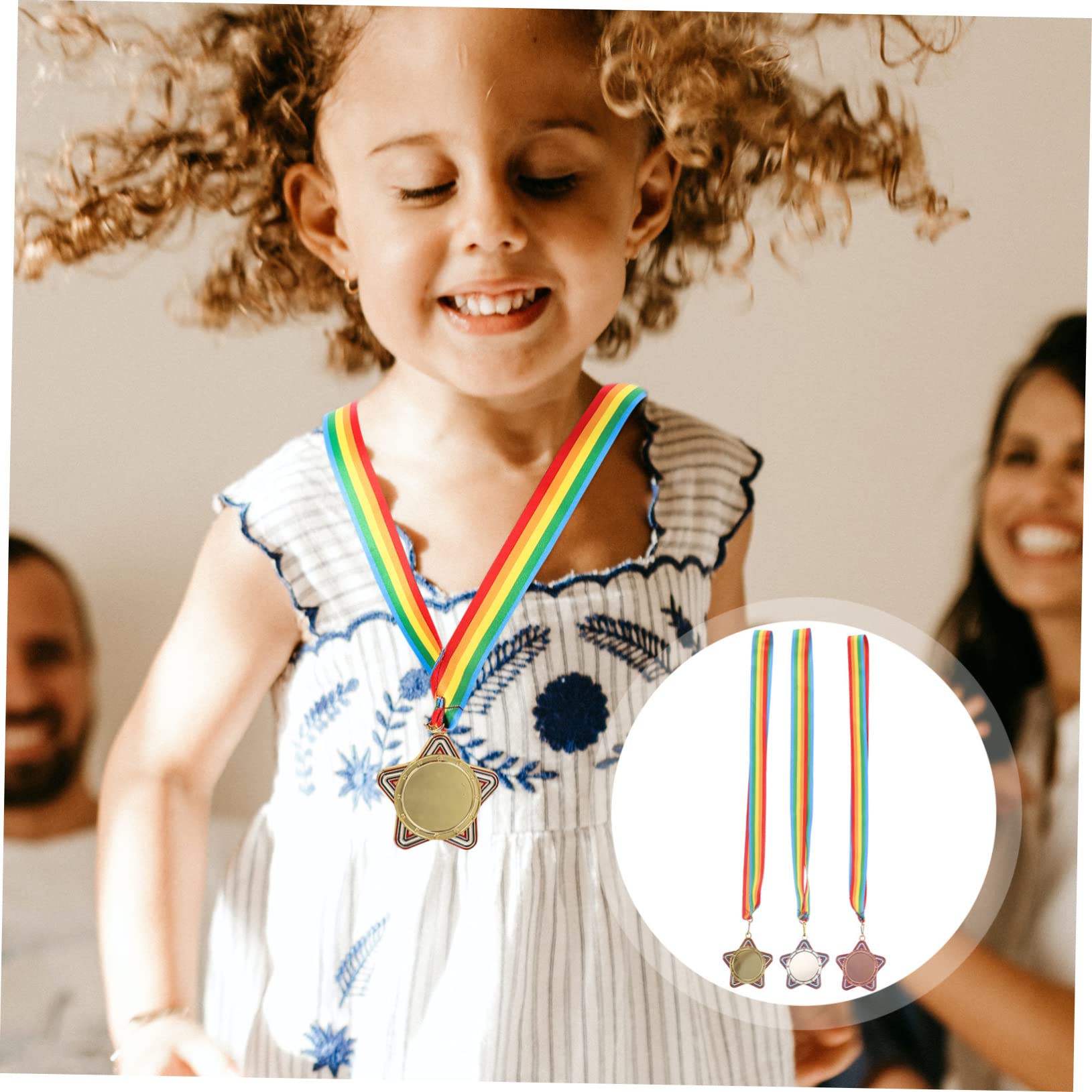 BESPORTBLE Niños 6 Piezas Medalla Infantil Medallas De Futbol Medallas para Premios Reemplazo De Red De Trampolín Premios De Futbol Infantil Premios 1er Lugar Niño Colocar Universal Aleación