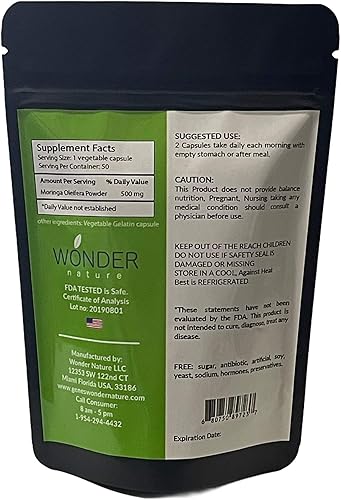 Miniatura 7 de Gene's Moringa Fine Green Powder 100 Veg. Cápsulas, alta potencia, enfoque energético y alerta, aumenta el sistema inmunológico