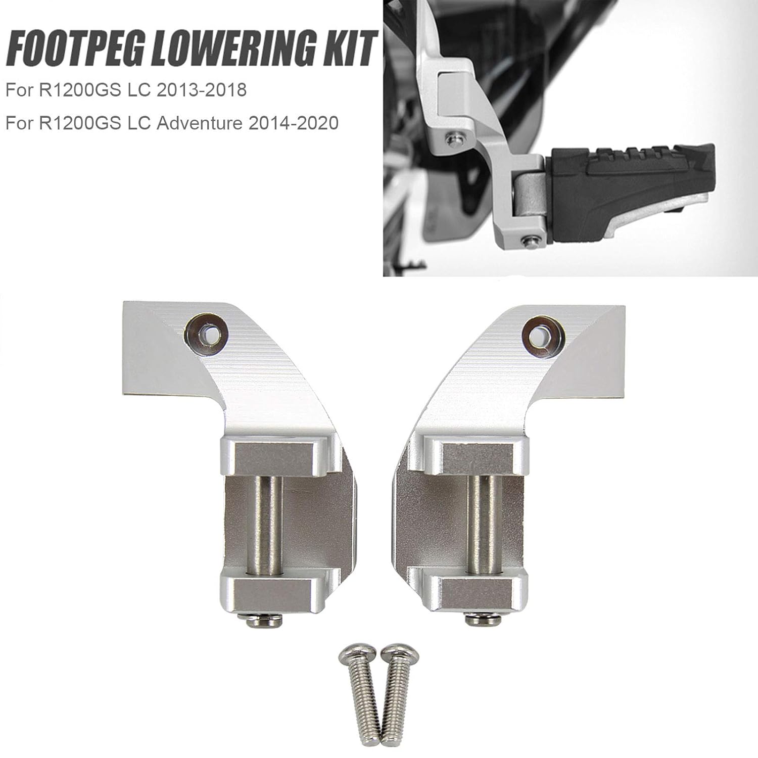 Motorcycle Rear Passenger foot pegs Footpeg Lowering Kit For BMW