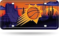 Vista 19 de Rico Industries Etiqueta de metal de baloncesto de la NBA de 6 x 12 pulgadas, ideal para camiones/coches/SUV