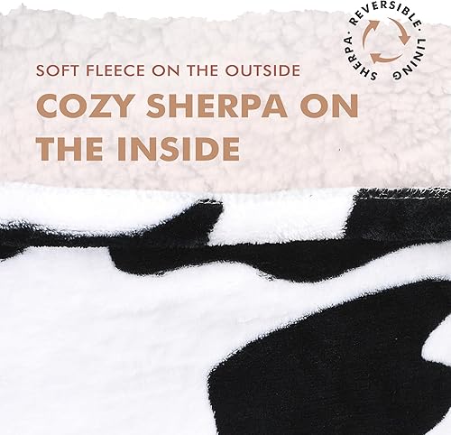 Miniatura 4 de Manta de tamaño grande de sherpa con capucha, cómoda, regalo para adultos, hombres, mujeres, adolescentes, esposa, novia (dálmata)