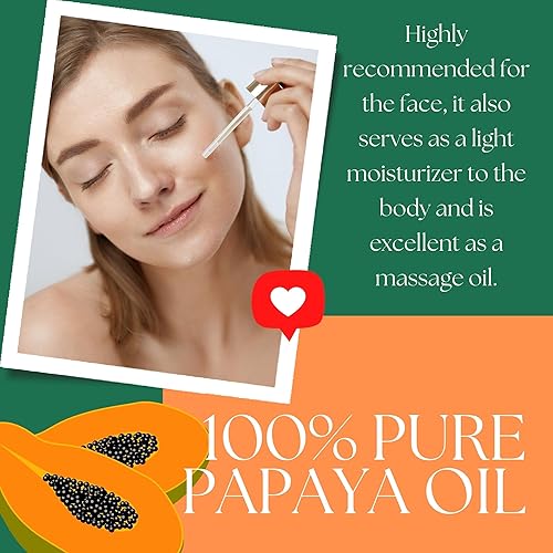 Miniatura 4 de Best Nature's Cosmetics Aceite de semilla de papaya puro, aceite de papaya orgánico prensado en frío para cara, piel y cabello, antienvejecimiento,