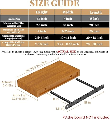 Miniatura 18 de 2 piezas de accesorios flotantes para estantes ocultos, soporte de estante oculto, montaje en pared, soporte de estantes flotantes invisibles