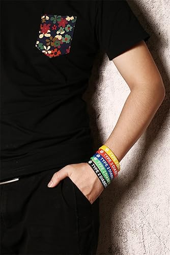 Miniatura 2 de XUANPAI Paquete de 5 pulseras de goma de silicona deportiva de alerta de emergencia médica para hombres, mujeres y niños