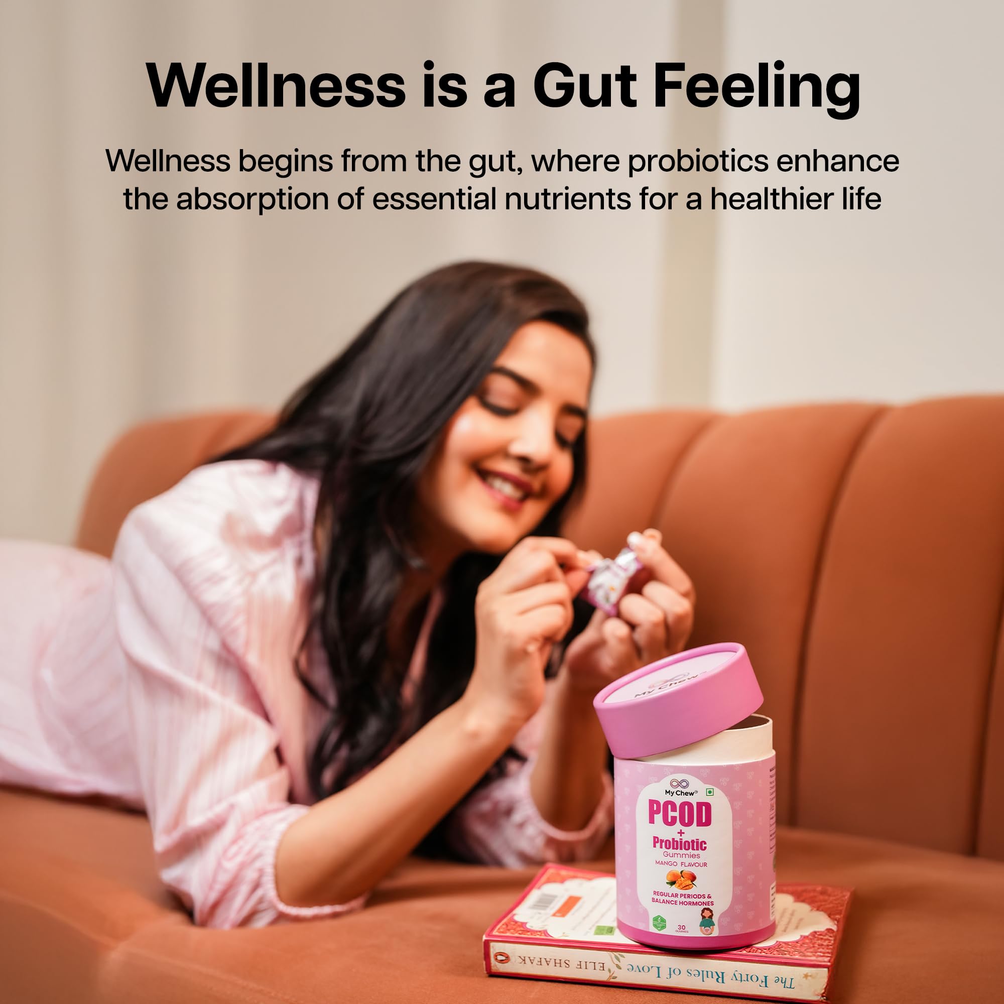 My Chew Probiotic PCOD Gummies,1 Billion CFU Clinically Proven, Inositol Supplement for Hormonal Balance & Fertility Support, With Myo-Inositol, D-Chiro Inositol, Folic Acid, B-Complex,30 Gummies — Amazon image 3