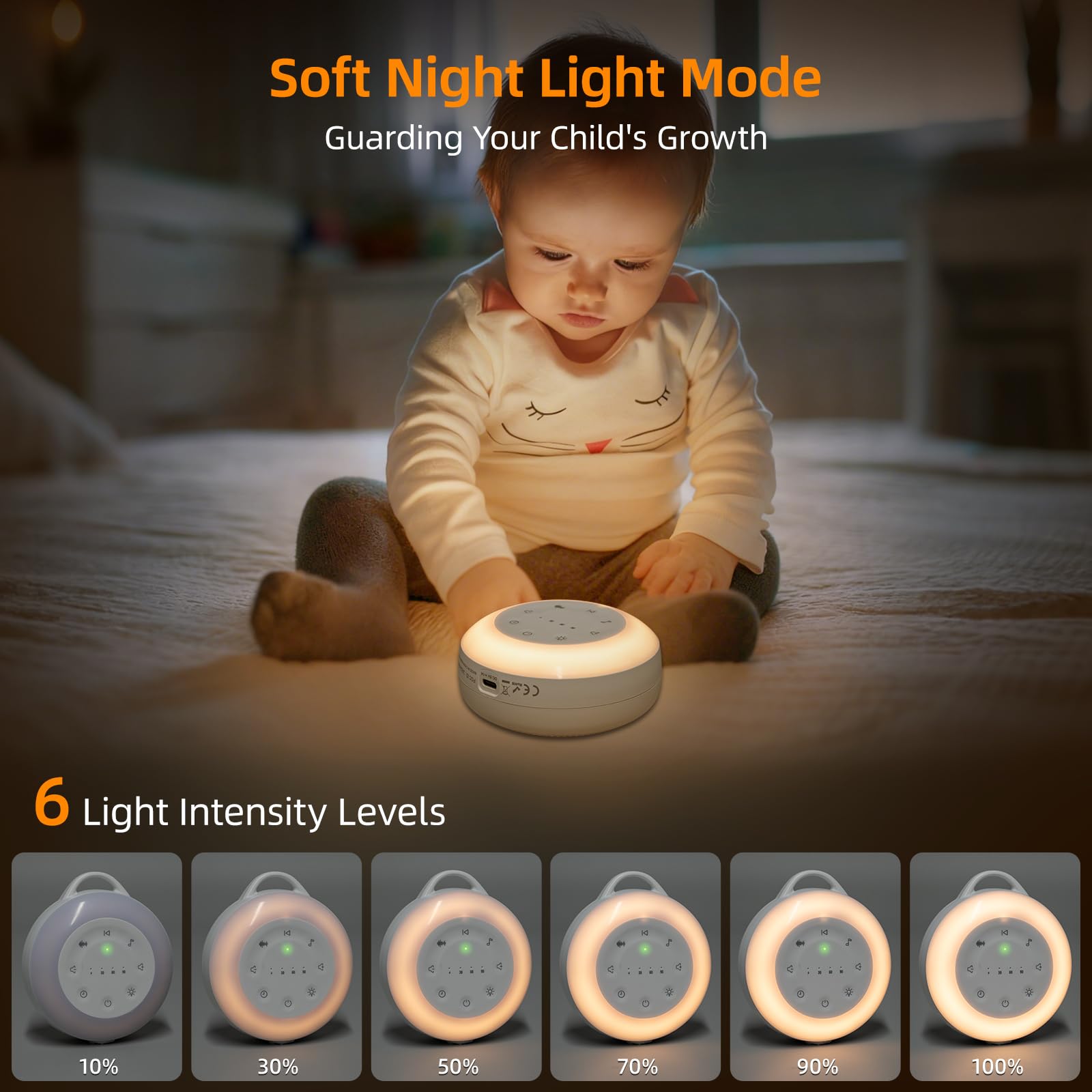 Carehabi Rumori Bianchi per Neonato Macchina Rumore Bianco con 24 Suoni Lenitivi Luce Notturna Neonato con Timer di Luce Notturna e Funzione Memoria con Musica per Dormire per Bambini e Adulti