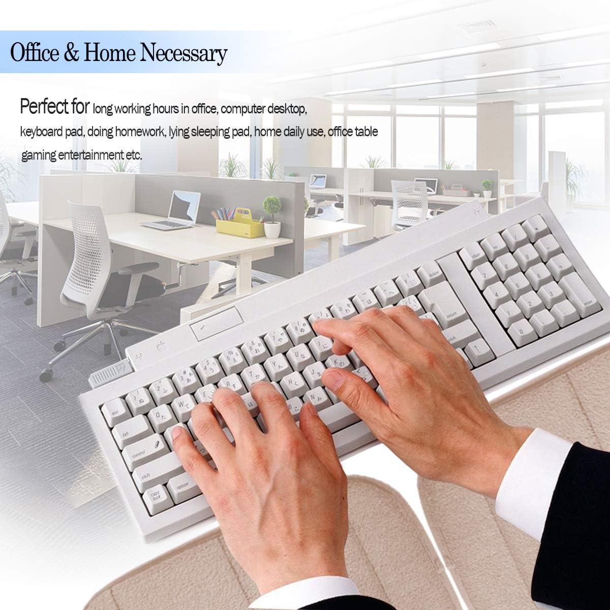 2 Pack Portable Computer Elbow Wrist Pad, Hatisan Premium Memory Cotton Desktop Keyboard Arm Rest Support Mat for Office Home Laptops - More Comfort & Less Strain(7.9 x 11.8 Inch) (Camel)