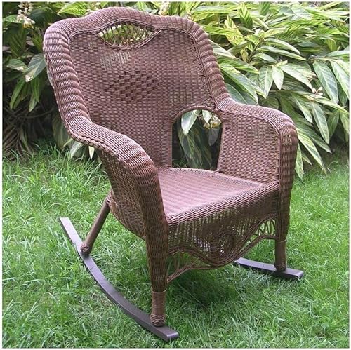 International Caravan Furniture Piece Resin Wicker Indoor/Outdoor Rocker