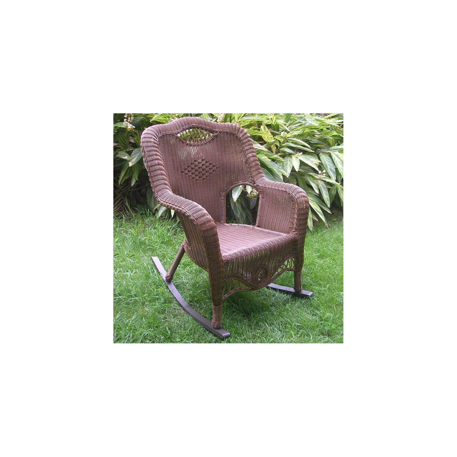 International Caravan Furniture Piece Resin Wicker Indoor/Outdoor Rocker