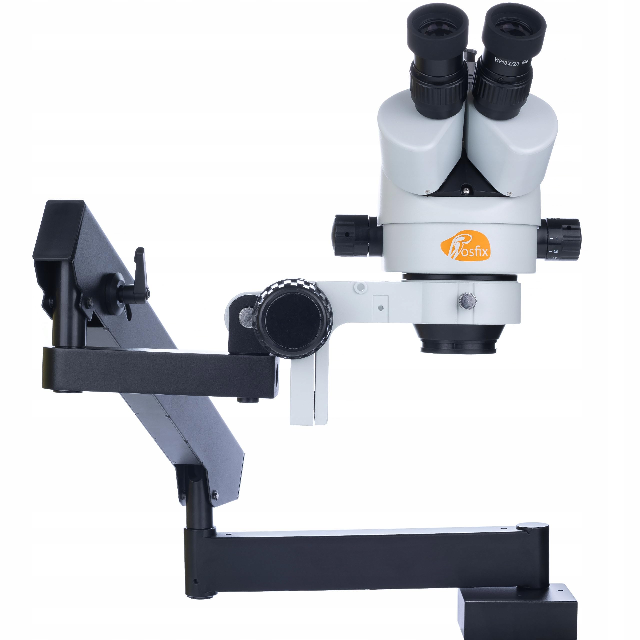 Rosfix Neptune Pro MSNP-T-WDMS1 - Microscopio estereoscópico trinocular con brazo y cámara HDMI/USB de 51 MP | Zoom 7 – 45x, focal simultáneo | Laboratorio, Industria, Formación