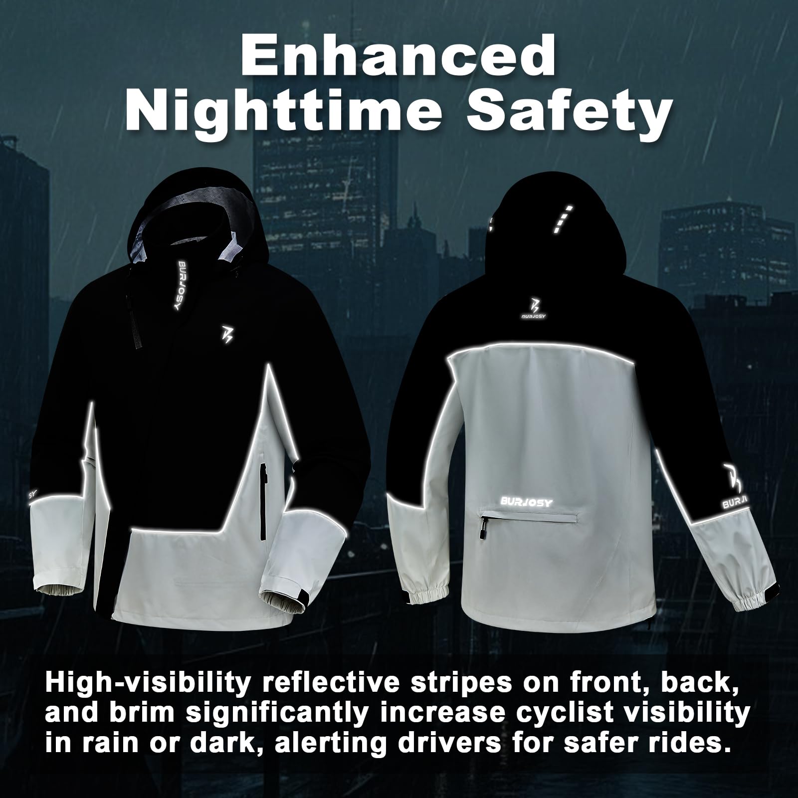 Chubasquero Hombre Impermeable y Transpirable Chaqueta de Lluvia con Bolsillo Trasero Ligera Plegable para Ciclismo Senderismo y Pesca