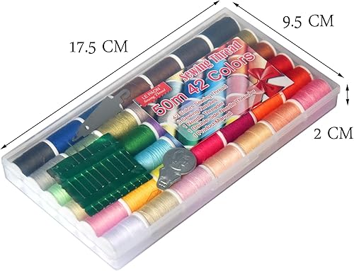 Miniatura 4 de Kit de costura 42 colores Juego de hilos de poliéster prácticos, 164.0 ft cada uno