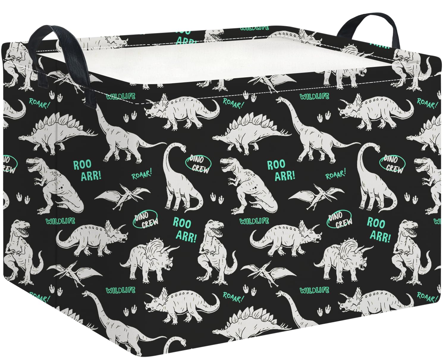 Rectangle Storage Basket,Collapsible Storage Bin,Books Box,Gift Basket(Dinosaur)