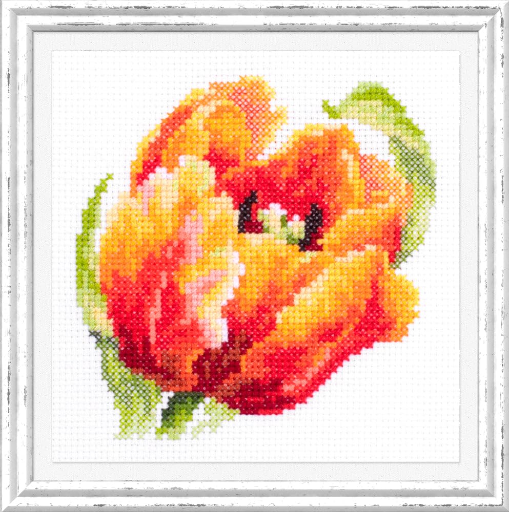 Wizardi Red Tulip Counted Cross-Stitch Kit 150-010 Magic Needle