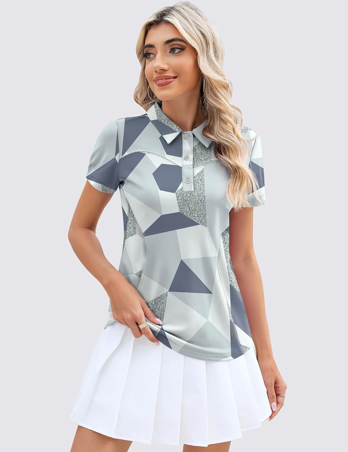 TFSDOD Womens Golf Polo Shirts Collared Short Sleeve T Shirt Lightweight Moisture Wicking Polo Casual 3 Buttons Outfits - Image 6