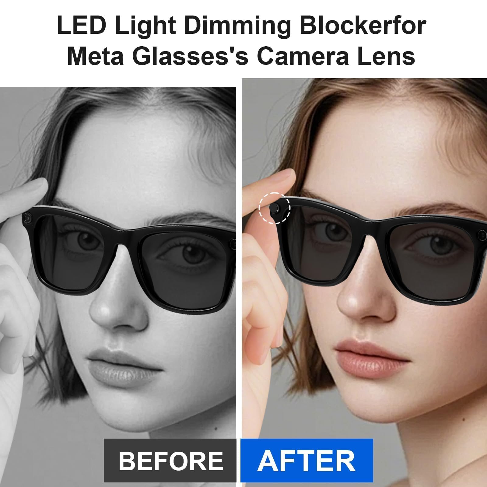 Photo 1 of 14PCS LED Light Blocking Stickers Compatible with Ray Ban Meta Wayfarer/Skyler/Oakley Meta HSTN Smart Glasses Accessories, Low-Tack Restickable Blackout Light Covers Sticker (14)
