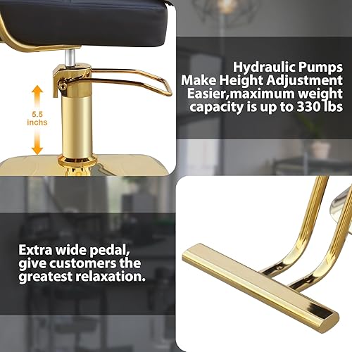 Miniatura 5 de Sillas de estilista para salón, silla de peluquería giratoria de 360 grados, silla de salón con bomba hidráulica, equipo de belleza de spa para