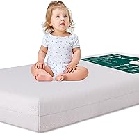 BABELIO Dual-Sided Memory Foam Crib Mattress for Baby Toddler - CertiPUR-US Certified, Removable Waterproof Cover, Breathable, Grey Standard Size