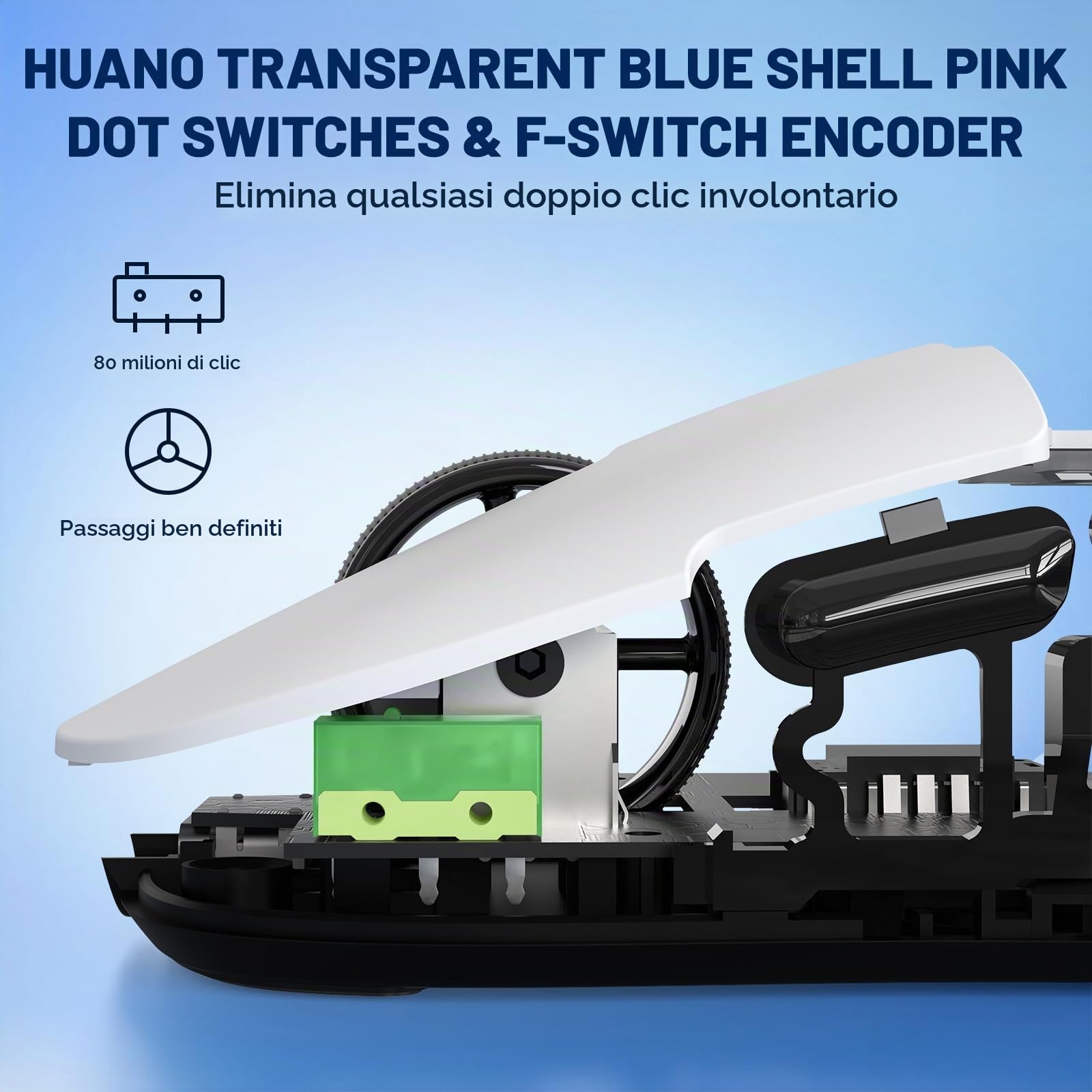 MAGIC-REFINER X AJAZZ AJ159 Mouse Da Gioco Wireless, Mouse Da Gioco Per PC Cablati 2.4G/USB - C, Mouse Computer Ricaricabili, Sensore PAW3395, 6 DPI Regolabili Fino a 26000 per PC/Mac - Bianco